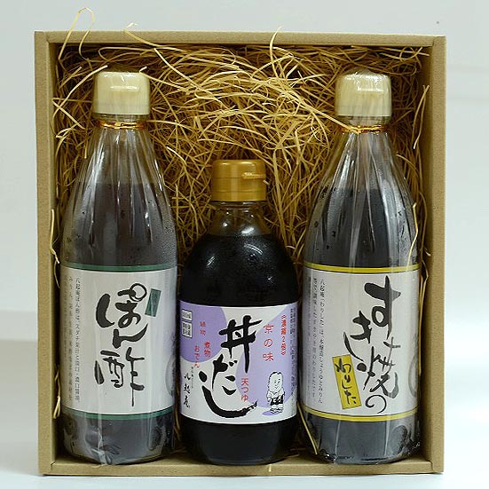 水炊きポン酢1本、すき焼き割り下1本、丼だし1本セット